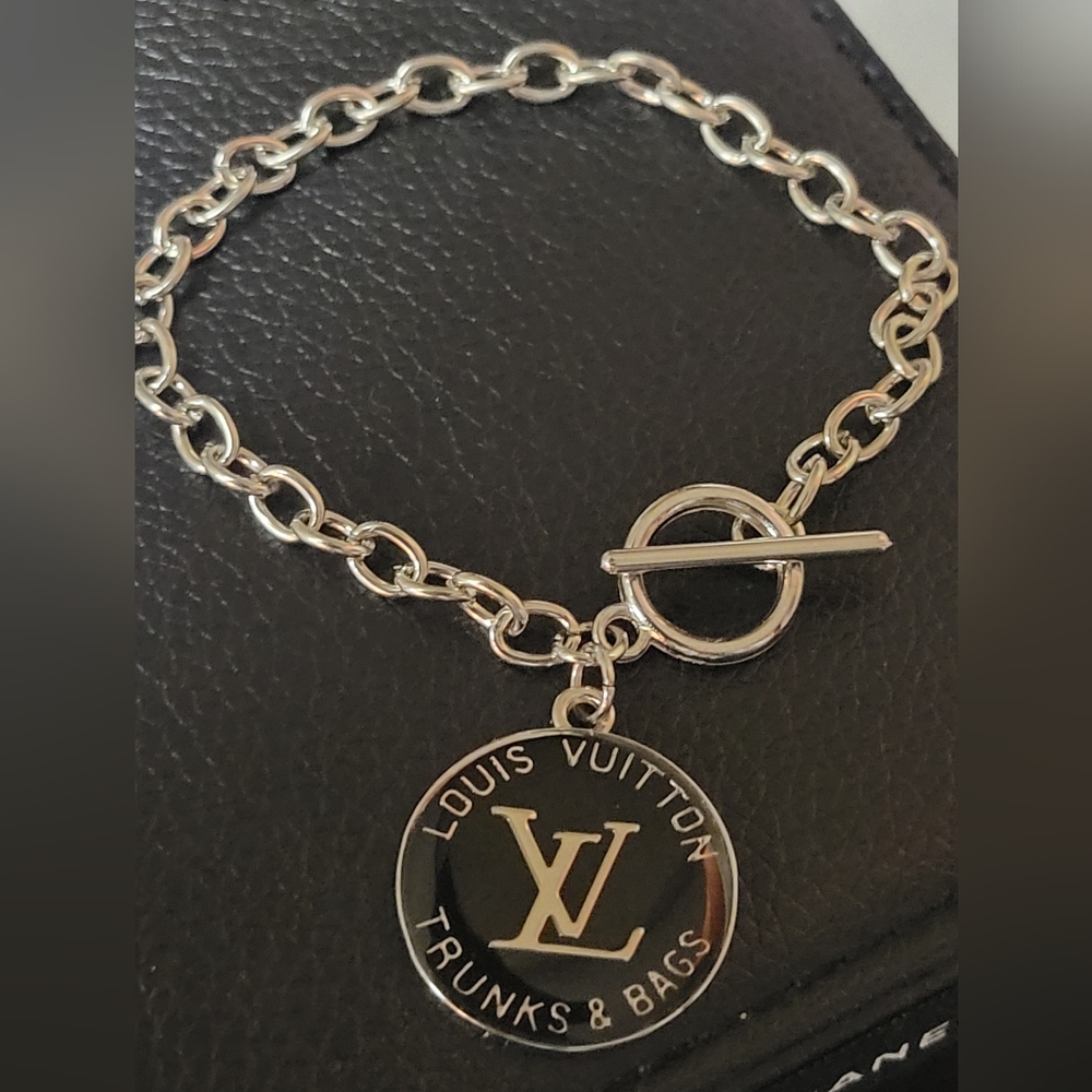 LV Trunks & Bags On Stainless Steel Toggle Bracelet, Custom Sizes